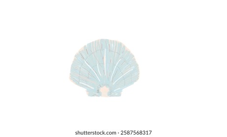Hand Drawing Shellfish in Baby Brown and Baby Blue Color