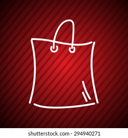 hand drawing shopping bag icon vector