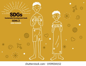 hand drawing simple illustration for Sustainable Development Goals goal2