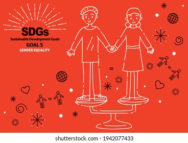 hand drawing simple illustration for Sustainable Development Goals goal 5