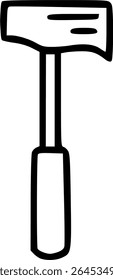 Hand drawing sketch of an axe tool line art clip art.