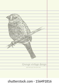 Hand drawing sketch bird vector eps 8