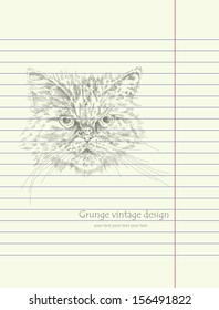 Hand drawing sketch cat vector eps 8