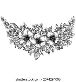 Hand drawing and sketch decorative floral background