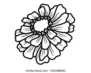 Hand drawing and sketch flower with line art illustration.