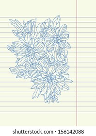 Hand drawing sketch flower vector eps 8