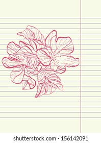 Hand drawing sketch flower vector eps 8