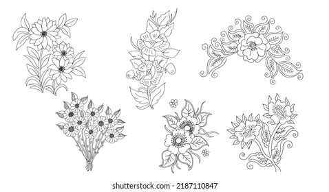 Hand drawing Sketch Flower vector design