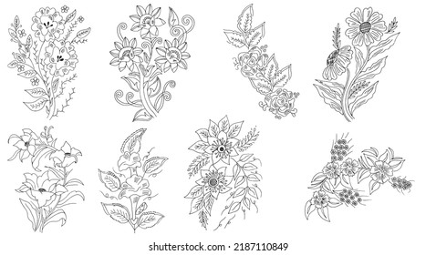 Hand drawing Sketch Flower vector design