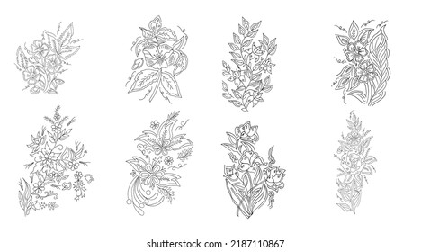 Hand drawing Sketch Flower vector design
