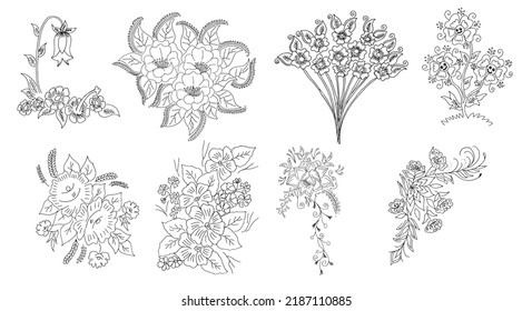 Hand drawing Sketch Flower vector design