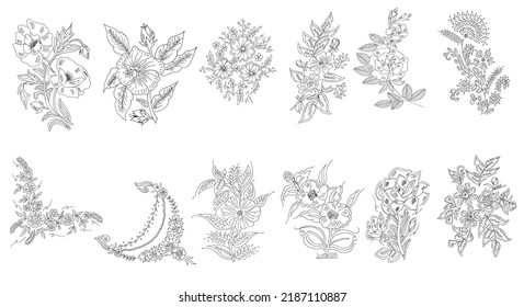 Hand drawing Sketch Flower vector design