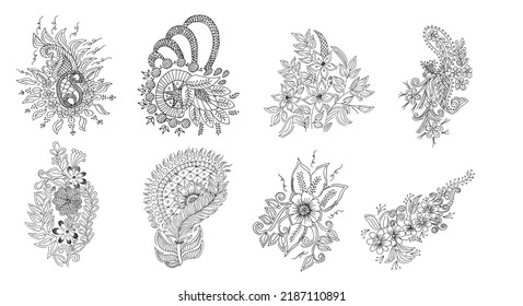 Dibujo manual Esbozo Diseño vectorial de flor