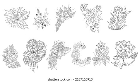 Hand drawing Sketch Flower vector design