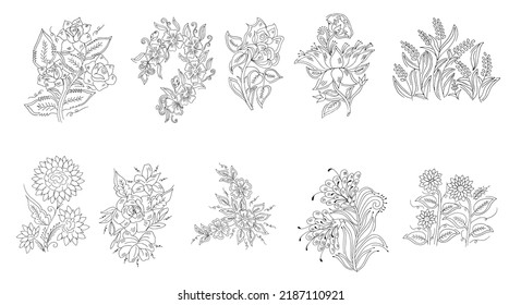 Hand drawing Sketch Flower vector design