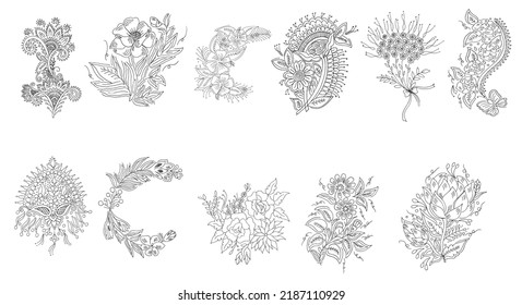 Hand drawing Sketch Flower vector design