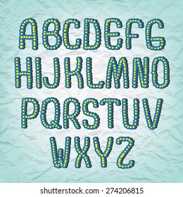 Hand drawing sketch vector alphabet, cartoon handwritten font. Uppercase type letters