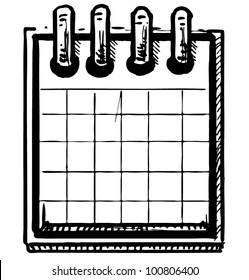 Hand Drawing Sketch Vector Illustration Of Organizer Or Calendar