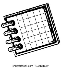 Hand drawing sketch vector illustration of organizer or planner