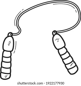 hand drawing skipping jump rope icon outline vector, doodle skipping jump rope 