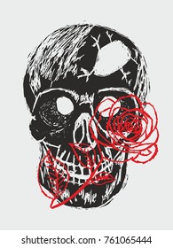 hand drawing skull graphic