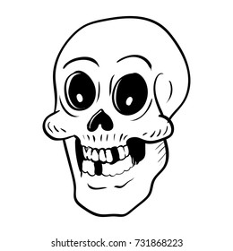 Hand Drawing Skull Head Cartoon Halloween Stock Vector (Royalty Free ...