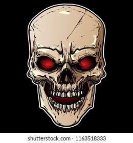 hand drawing skull illustration