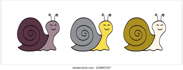 Hand drawing snail icon isolated on white. Doodle vector stock illustration. EPS 10