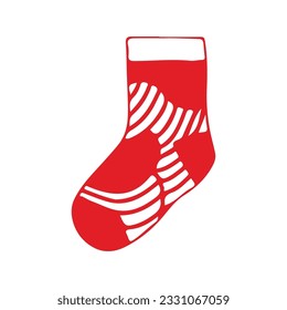 hand drawing socks vector design, brightly colored on white background perfect for christmas celebration.