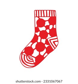hand drawing socks vector design, brightly colored on white background perfect for christmas celebration.