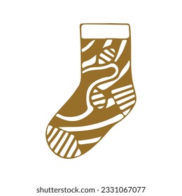 hand drawing socks vector design, brightly colored on white background perfect for christmas celebration.