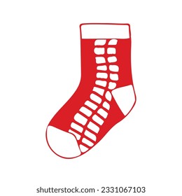 hand drawing socks vector design, brightly colored on white background perfect for christmas celebration.