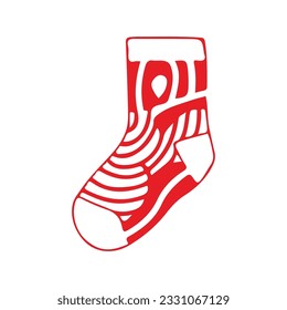 hand drawing socks vector design, brightly colored on white background perfect for christmas celebration.