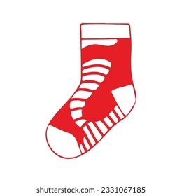 hand drawing socks vector design, brightly colored on white background perfect for christmas celebration.