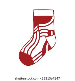 hand drawing socks vector design, brightly colored on white background perfect for christmas celebration.