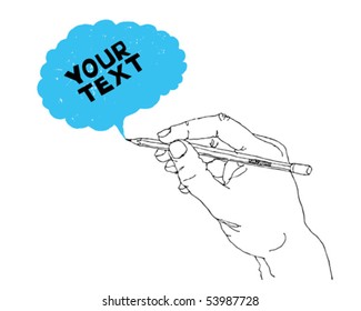 hand drawing speech bubble