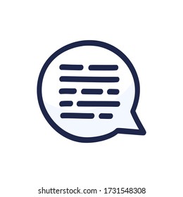 hand drawing speech bubble balloon, flat vector illustration. Doodle chat icon