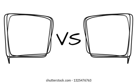 Hand drawing, speech bubbles for debate
