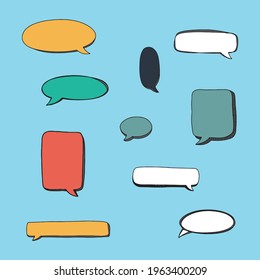 Hand drawing speech bubbles with different text, vector eps10 illustration
Most common acronyms and abbreviations on speech bubbles with flat style