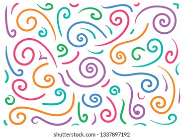 hand drawing spiral set