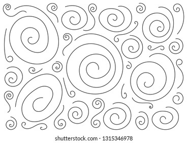 hand drawing spiral shape design