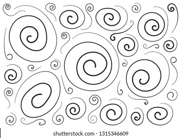 Hand Drawing Spiral Shape Set Stock Vector (royalty Free) 1315346609 