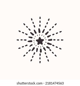 Hand drawing star icon vector brightness symbol isolated on white  shining object symbol vector illustration, bright icon. shiny star line drawing icon. Star energy symbol in sketch style