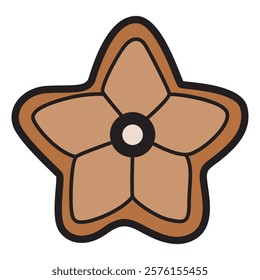 Hand Drawing of Star-Shaped Cookie with Sweet Details