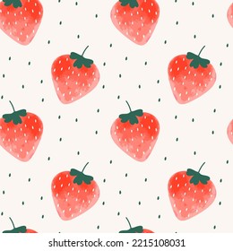 Hand drawing strawberry pattern illustration vector.