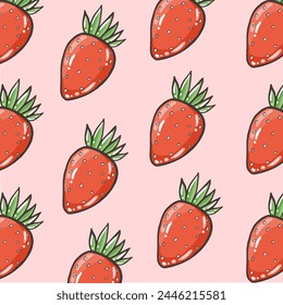 Hand drawing strawberry pattern illustration vector.