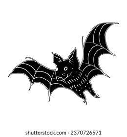 Hand drawing style of bat vector. It is suitable for animal icon, sign or symbol.
