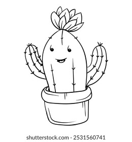 Hand drawing style of cactus monster vector. It s suitable for plants icon, sign or symbol.