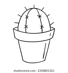 Hand drawing style of cactus vector. Suitable for plant icon, sign or symbol.