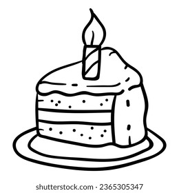 Hand drawing style of cake vector. It is suitable for food icon, sign or symbol.
